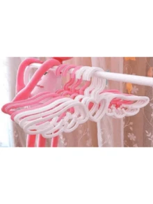1/5/10/20pcs Pink Hangers, White Hangers, Closet Storage Hangers, Heart Angel Hangers, Room Hangers, Adult Indoor/Outdoor Universal Hangers - Multicolor - View 3