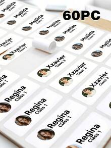 Personalized Name Stickers For Kids, Waterproof School Labels, Custom Transparent Name Stickers, Suitable For Daycare, Backpacks And Lunch Boxes, 1/60/120/180/240pcs - Multicolor - View 14