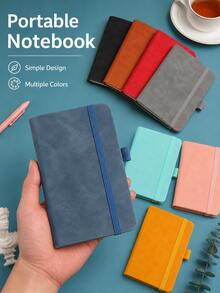 A6 Minimalist Notebook With Closure Strap, Fashionable Business Office Memo Pad And Diary, Compact Size Suitable For Students' Daily Notes, Lightweight And Portable, Applicable For Learning, Work Planning And Daily Recording - Multicolor - View 2