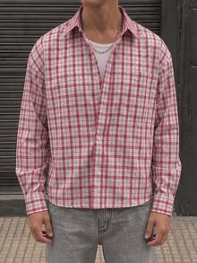 Men's Plaid Casual Versatile Daily Wear Long Sleeve Shirt - Multicolor - View 3