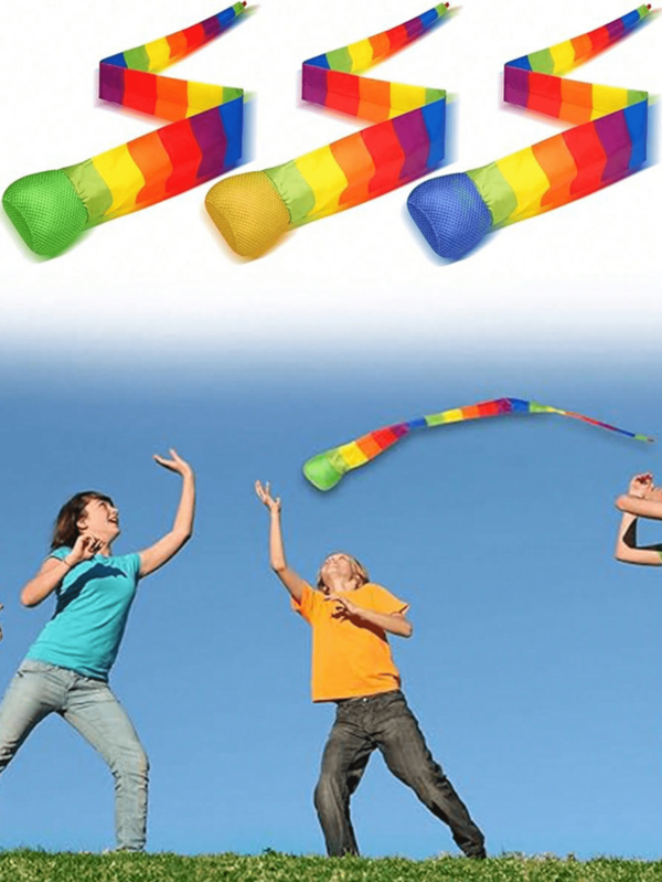 Rainbow Long Tail Meteor Ball Soft Flying Ball Building Fun Throwing Game Props, Outdoor Interactive Throwing Toys, Park Lawn Collective Game Fun Equipment, A Must-Have For Team Interactive Games Beach Toys Outdoor Games Pool Toys