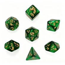Dinosaur Polyhedral Dice Set, 7 Pieces Acrylic Glitter Role Playing Game Dice With Engraved Dino Footprint And Skeleton Symbols, Multi-Color RPG Dice For Tabletop Board Games, TTRPG, Card Games, Math Teaching, Gift For Gamers And Collectors - Multicolor - View 14