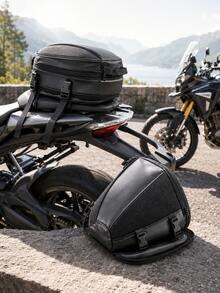Bolsa de cola de motocicleta impermeable y expandible, bolsa de asiento trasero multifunción, bolsa de almacenamiento de silla, adecuada para viajes en motocicleta, turismo y desplazamientos, compatible con motocicletas deportivas y motocicletas cruiser, accesorios de almacenamiento - A - Ver 3
