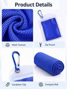Minimalist Macaron Style Cooling Sports Towel, Portable And Foldable, Designed For Sports, Efficient Cooling, Breathable And Sweat-Absorbent, Includes Transparent Storage Bag, 30*100cm - Multicolor - View 8