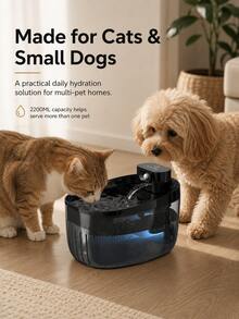 2.2L Automatic Pet Water Fountain With Motion Sensor, Smart Cat Water Dispenser For Cats And Small Dogs, Sensor Activated Drinking Fountain For Indoor Pets(Replacement Filters Can Be Purchased Separately) - 2.2L - View 7