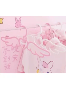 1/5/10/20pcs Pink Hangers, White Hangers, Closet Storage Hangers, Heart Angel Hangers, Room Hangers, Adult Indoor/Outdoor Universal Hangers - Multicolor - View 5