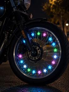 36/72/360pcs Bicycle Spoke Beads - Glowing Star-Shaped Wheel Hub Decoration, Suitable For Night Riding, Wheel Decoration, Cycling Enthusiast Gift, Summer Cycling Accessory (Handmade, Small Bubbles Or Slight Irregularities Are Normal And Do Not Affect Use) - Multicolor - View 3