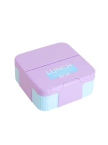 This Macaron Color Block Lunch Box Is Made Of PP Material, Features A Portable Design, Built-In Utensils, Leak-Proof Seal, And Is Suitable For Back To School, Office, Picnic, Camping, Travel And Daily Use - Multicolor - View 12