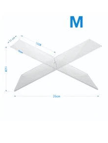1pc X-Shaped Transparent Acrylic Bookshelf, Reading Book Display Stand, Music Album And Book Display Rack, White And Black Home Display Shelf, Suitable For Library, Cookbook, Music Album And Various Books Reading And Storage - Transparent - View 5