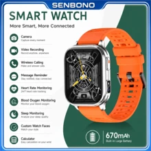 SENBONO Camera Smart Watch For Taking Photos, Recording Audio, And Recording Videos In 2026, Equipped With A Built-In Camera, Fashionable And Sporty Smartwatch, Wireless Calling, And Multi-Functional Smartwatch For Man Woman - View 10