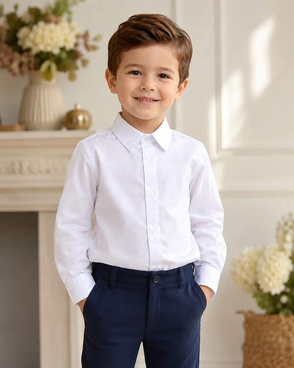 Camisa Social Infantil Manga Longa