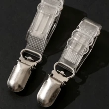 2/4/6Pcs Adjustable Buckle Shoulder Straps, 3 Colors Available: White, Black, Transparent, Suitable For Lingerie, Camisole And Clothing Anti-Slip Elastic Replacement Extension Straps, Tablecloth Fixing Elastic Bands, Duckbill Buckle Replacement Extension Straps - Multicolor - View 11