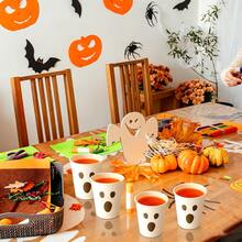 10pcs/30pcs/50pcs Halloween White Ghost Face Paper Cups (9oz) Horror Theme Paper Cups, Suitable For Hot Or Cold Drinks, Perfect For Halloween Parties, Day Of The Dead Celebrations And Birthday Parties To Serve Coffee, Juice Or Snacks - Multicolor - View 5