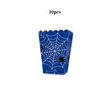 10/20/40pcs Spider Web Popcorn Boxes, 3.14x2.36x4.3 Inch Red & Blue Spider Print Wavy Edge Paper Popcorn Containers, Snack Candy Chips Nuts Gift Boxes, Hero Birthday Halloween Carnival Movie Night Theme Party Decorations - View 6
