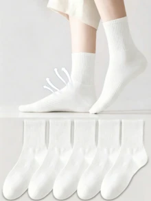 10 Pares de Meias Invisíveis Femininas, Meias Invisíveis Brancas Fofas, Presente de Natal - Branco - Visão 2