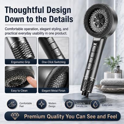 Professional High Pressure Shower Head 3-Mode Spray With 150.0cm Hose, Easy Tool-Free Installation For Comfortable Experience Camping Supplies, Travel Essentials, RV Additions For Shower Use Solely, For Shower Use Only