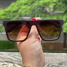 Óculos de sol Finoti Quadrado Grande Classico Masculino Original Uv400 - Marrom Degradê - Visão 1