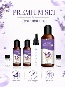 Óleo Essencial de Lavanda 100% Puro, 3 Tamanhos 100ml 30ml 10ml, Adequado para Difusores, Pedras Difusoras, Umidificadores, Velas, Quarto, Carro, Sala, Banheiro, Decoração de Casa, Suave e Fresco, Sem Álcool - óleo essencial de lavanda - Visão 10
