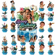 Ocean Adventure Party Decoration Set, Group Character Cake Toppers And Series Cupcake Toppers, Suitable For Birthday Celebration, Halloween Tropical Theme Costume Party, Christmas Holiday, Thanksgiving, Backyard Beach Luau Dessert Decoration Gift - Multicolor - View 4
