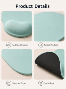 Small Silicone Mouse Pad With 3D Wrist Rest, Soft Non-Slip Desk Mat, Compact Ergonomic Wrist Support Pad For Home Office, Laptop, Computer, Gaming, Study, Workstation And Desktop Accessories - One Size - View 9