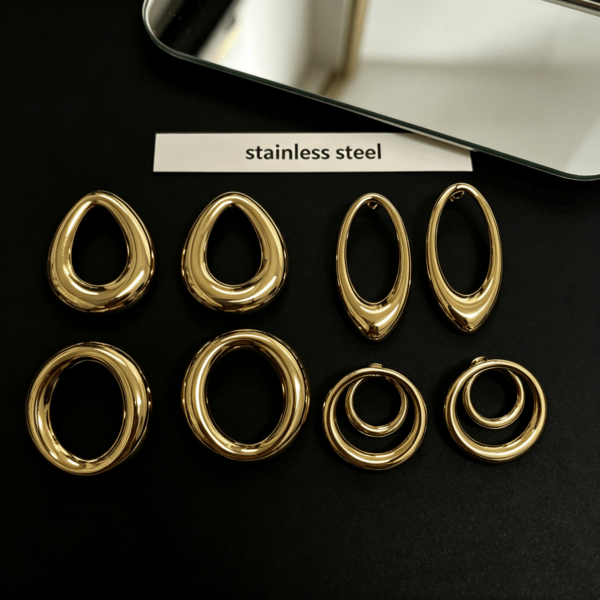 Premium Minimalist Stainless Steel Plain Hoop Earrings, Sweet & Cool Series, Unisex