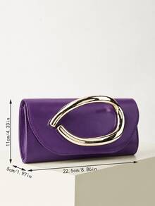 REMANLAND Vintage Solid Color Clutch, Versatile Mini Handbag, Fashionable Bag Style, Suitable For Weddings, Parties, Evening Events, Dinners And Other Occasions - Purple - View 4