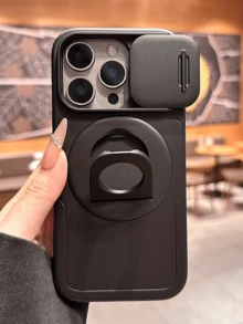 豪華推窗式 360°旋轉隱形支架 有線充電磁吸式 相容 iPhone 17 Pro Max 17 Pro 16 15 14 13 12 11 Pro Max 14 15 16 Plus 11 防震保護殼 - 黑色 - 查看 5