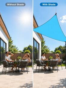 1pc Triangular Sunshade, With UV Protection, For Outdoor Spaces Like Terraces, Gardens And Decks,UV-Blocking Waterproof Polyester Sun Shade Sail, Suitable For Patio, Garden, Swimming Pool, Outdoor Camping, Includes DIY Installation Ropes - Multicolor - View 4