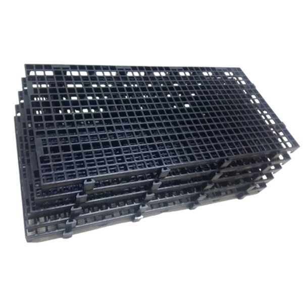 10pc Pallet Estrado Plastico Preto 25x50x2,5cm Piso Plástico Preto