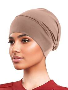 CONFLASS Women's Soft Milk Silk Sleep Hair Bonnet, Elastic Stretchable Breathable Night Hair Cap, Protects Curly And Natural Hair, Solid Color Satin Hair Cover - Multicolor - View 5