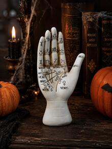 1pc/3pcs Gothic Skull Desktop Decor, Crow Hand Candle Holder, Pumpkin Grim Reaper Statue, Haunted Tiered Tray, Halloween Dark Aesthetic Witch Style, Fireplace Mantel Shelf, Cosplay Party Holiday Decoration Gift, Housewife Friend Style, Spooky Indoor Home Decor Ornament - style 1 - View 7