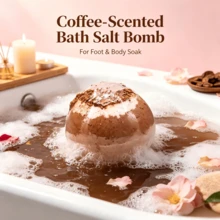 Bombas de baño de café, aroma rico a café, limpieza suave de la piel, se disuelve en agua, ingredientes suaves, adecuado para todo tipo de piel, unisex, para bañarse, remojo de pies, SPA en casa, regalo de cumpleaños, regalo de vacaciones, favor de boda, regalo de fiesta, artículo favorito de las niñas, relleno de regalo - Bola de sal de baño de café individual - Ver 4