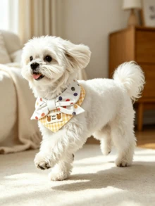 Cute Polka Dot Bear Pet Bandana Bow Tie, Yellow Plaid Cat & Dog Collar Scarf, Colorful Polka Dot Large Bow Tie Cat & Dog Bandana Bib, Suitable For Daily Wear, Birthday Party, Photo Styling - Multicolor - View 6