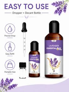 Óleo Essencial de Lavanda 100% Puro, 3 Tamanhos 100ml 30ml 10ml, Adequado para Difusores, Pedras Difusoras, Umidificadores, Velas, Quarto, Carro, Sala, Banheiro, Decoração de Casa, Suave e Fresco, Sem Álcool - óleo essencial de lavanda - Visão 7