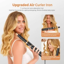 UKLISS 2026 New 6-In-1 Foldable Multi-Function Hot Air Brush Set, Curling Iron, Straightening Brush, Volumizing Round Barrel Brush, Concentrator Nozzle, Diffuser, 6 Interchangeable Styling Heads; Dual-Direction Auto-Curling, Wet & Dry Use, Suitable For Fine, Damaged, Coarse Hair Types, High-Quality Gift For Valentine's Day, Mother's Day, Christmas Season Hair Care - Multicolor - View 5