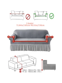 1PC Ultra Soft Thick Fabric Non-Slip Elastic Skirt Hem Sofa Cover, Dust-Proof, Pet-Proof, Waterproof, Anti-Dirt, 2 Colors Dark Gray And Light Gray Available, Suitable For 1/2/3/4 Seater Sofa, All Seasons - Multicolor - View 12