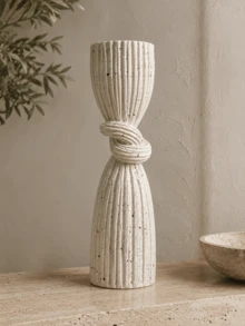 1pc Abstract Knot Sculpture Decor, Cream Spotted Modern Desktop Ornament, Suitable For Living Room, Bedroom, Office Bookshelf And Home Decoration Gift - 1PC - View 3