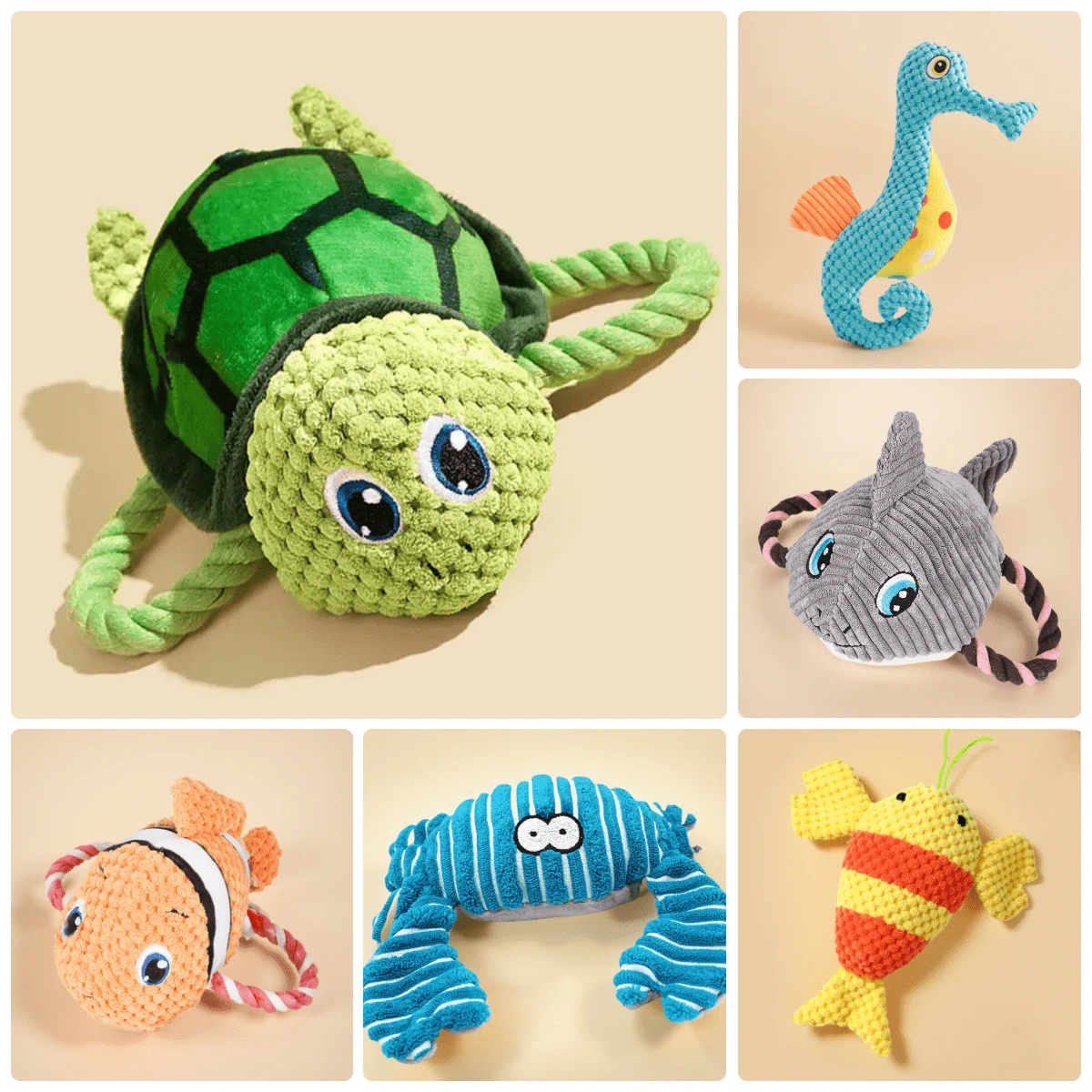 海龜狗咬膠玩具，海洋動物狗咬膠玩具，幼犬磨牙卡通發聲狗玩具，可愛毛絨狗玩具，寵物玩具，適合小型、中型、大型犬貓的互動玩具，不適合粗魯玩耍和撕咬。萬聖節、聖誕節、新年