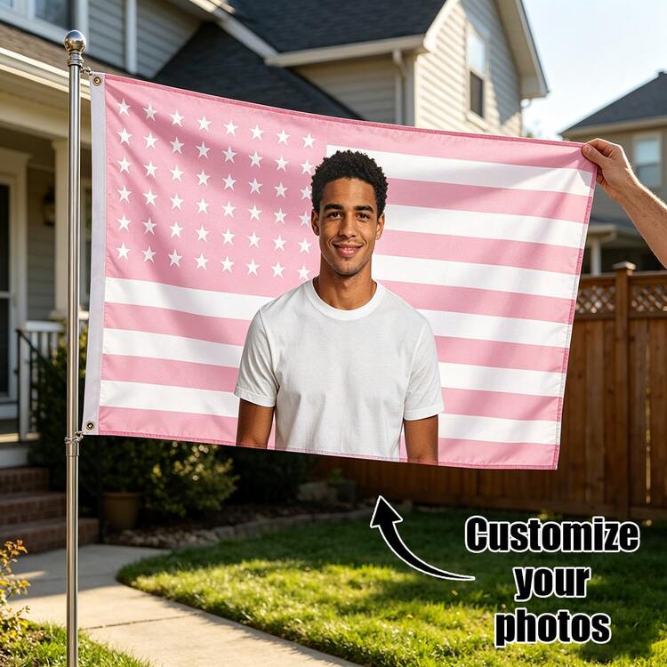 1pc Customizable Portrait, Pet Flag, Customizable American Flag, Yard Decor Flag, Outdoor Decor Flag, Unique, Washable, High-End, Breathable And Durable, Unique Personalized, Ideal Gift For Him/Her, Room, Office Decor, Flag Pole Not Included - Multicolor - View 2
