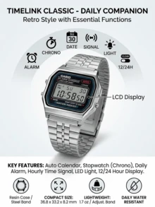 Casio CORE MEN 数字手表，适合作为送给父亲或男友的礼物 - 銀色 - View 4
