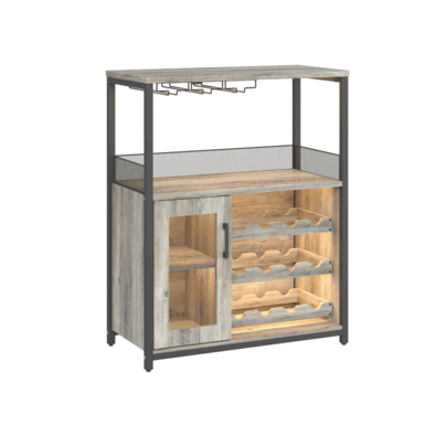 Outop Meuble bar à vin, meuble bar à café avec étagères réglables, porte en maille et design à déflecteur, petit meuble bar à liqueur de 36 pouces de hauteur pour la maison, la cuisine, la salle à manger