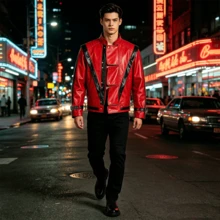 狼人红色外套，万圣节游行嘉年华服装 - 紅色 - 查看 1