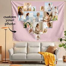 1 pièce Décoration murale personnalisable, peut ajouter des photos et du texte, convient pour l'anniversaire, le mariage, Halloween, Noël, la fête, la fête des pères/fête des mères, la décoration de la maison, la décoration de la chambre, la décoration de Noël, la pendaison de crémaillère, le canapé, le lit, la voiture, la salle de thé, la chambre, la salle de bain, le salon, la salle à manger et d'autres occasions. - Multicolore - Voir 1