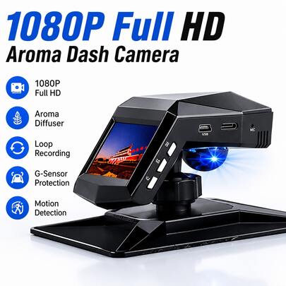 Caméra de tableau de bord 2" HD Vision nocturne 1080p sans installation pour voiture