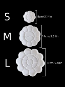 20pcs Plastic Flower-Shaped Palette Set, 3 Sizes, Suitable For All Levels Of Artists, Portable Painting Tray, Applicable For Acrylic/Oil/Watercolor, Suitable For Children And Adults, Classroom And Home Art Projects, Easy To Clean, Stackable Design - 20-piece Color Palette - View 2