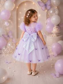 Young Girls Partywear - Purple - View 2