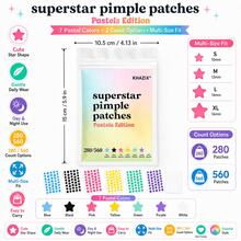280/560 piezas Nuevos parches de acné de hidrocoloide de 7 colores con diseño de estrella, pegatinas correctoras faciales súper estrella, parches faciales lindos para volver a la escuela, adecuados para decoración facial en fiestas, pegatinas multifuncionales DIY para álbumes de recortes, sin fragancia, sin conservantes, adecuados para todo tipo de piel, diseño de estrella lindo en varios colores, adecuados para todos - Estrella - Ver 2