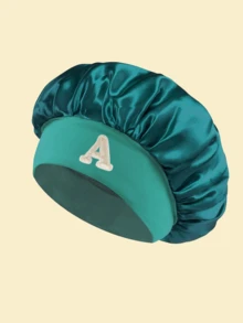 1pc 26 Letter Pattern Satin Sleep Cap, Wide Elastic Hair Protection Cap, Nighttime Hair Care, Lightweight Comfortable Beauty Accessory - Haqing - View 15