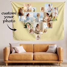 1 pièce Décoration murale personnalisable, peut ajouter des photos et du texte, convient pour l'anniversaire, le mariage, Halloween, Noël, la fête, la fête des pères/fête des mères, la décoration de la maison, la décoration de la chambre, la décoration de Noël, la pendaison de crémaillère, le canapé, le lit, la voiture, la salle de thé, la chambre, la salle de bain, le salon, la salle à manger et d'autres occasions. - Multicolore - Voir 2