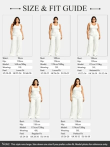 Pantalones casuales sueltos de unicolor con solapa para mujer talla grande, adecuados para primavera y otoño en color blanco - Blanco - Ver 4